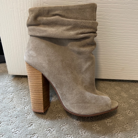 High Heel Scrunch Suede Ankle Booties - Picture 2 of 5